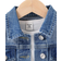 Shein Toddler Girls Wash Denim Jacket With Floral Rainbow Embroidery