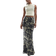 ASOS DESIGN chiffon bias maxi skirt in blurred abstract print-Multi