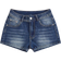 Shein Womens Casual Denim Shorts With Cross Patterned Patch Pockets