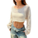 Shein Womens Apricot Hollow Knitted Short Loose Casual Summer Top