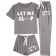 Shein Stücke Damen Lässig Loungewear Set mit Buchstaben Muster