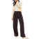 Bershka Pantaloni Con Pieghe - Marrone Scuro