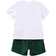 Shein pcsSet Young Boys Casual Sports Outfit Color Block Slogan Print Crew Neck TShirt And Relaxed Shorts Simple Comfortable For Summer Sportswear