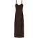 Bershka Square Neck Ruched Side Maxi Dress - Brown