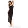 Bershka Square Neck Ruched Side Maxi Dress - Brown