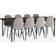 Ellos Matgrupp Gilda Med Bord 220 x 106 cm 8 Stolar Beige Bordsgrupp 106x220cm 9st