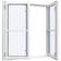 Sparvinduer BH0202 Træ Sidehængt vindue Vindue med 3-lags glas 82x40cm