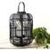 Pacific Lifestyle Black Bamboo and Glass Large Lantern