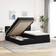 vidaXL Ottoman Bed Met Matrassen En LED's 200x200 cm Fluweel Zwart