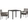 vidaXL 3 Piece Garden with Cushions Brown Poly Rattan Patio Dining Set, 1 Table incl. 2 Chairs