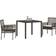 vidaXL 3 Piece Garden with Cushions Brown Poly Rattan Patio Dining Set, 1 Table incl. 2 Chairs