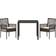 vidaXL 3 Piece Garden with Cushions Brown Poly Rattan Patio Dining Set, 1 Table incl. 2 Chairs