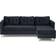 Ebuy24 Marino AB3 Chaiselongsofa Højre Eller Venstrevendt I Fløjl Sort Sofa 219cm 3 personers