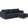 Ebuy24 Marino AB3 Chaiselongsofa Højre Eller Venstrevendt I Fløjl Sort Sofa 219cm 3 personers