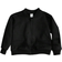 Shein Unisex Baby Black Bomber Jacket Soft Suede Fabric Casual Pockets Design Suitable For Outings