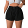 Shein Plus Elastic Waist Slanted Pocket Cuffed Denim Shorts