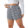 Shein Plus Casual Checkerboard Print Waistband Hem Shorts
