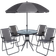 OHS 6-Piece - Charcoal - Grey Patio Dining Set, 1 Table incl. 4 Chairs
