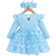 Shein pcs Newborn Baby Girls Pink Long Sleeve Ruffle Mesh Patchwork Princess Dress Set For Fall