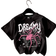 Shein Casual Spider Print YK Vintage Cool Girls Cartoon Spider Graphic Tee For Young Ladies Multipacks Versatile For Summer Halloween
