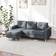 Homcom 3-Seater L-Shaped Linen with Sponge Seat Back Cushions Dark Grey Sofa 193cm 3 Seater