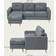 Homcom 3-Seater L-Shaped Linen with Sponge Seat Back Cushions Dark Grey Sofa 193cm 3 Seater
