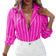 Shein Fashionable Striped Long Sleeve Shirt - Women's