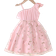 Shein Summer Girls Solid Color Ruffle Trim Embroidered Mesh Sundress