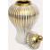Eadl Striped Ginger Jar Gold/White Dekoration