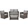 Svita Polyrattan Lounge Rattan Garten Möbel Set mit Sofa und Sessel Grau Lounge-Set, 1 Tisch einschl. 2 Stühle & 1 Sofas