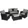 Svita Polyrattan Lounge Rattan Garten Möbel Set mit Sofa und Sessel Grau Lounge-Set, 1 Tisch einschl. 2 Stühle & 1 Sofas