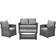 Svita Polyrattan Lounge Rattan Garten Möbel Set mit Sofa und Sessel Grau Lounge-Set, 1 Tisch einschl. 2 Stühle & 1 Sofas