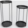 OHS Set Of 2 Metal - Black Bedside Table 26x26cm 2pcs