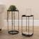 OHS Set Of 2 Metal - Black Bedside Table 26x26cm 2pcs