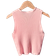 Shein Solid Color Round Neck Bow Tie - Casual Sleeveless