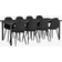 Ellos Ritha Med Bord 220 x 100 cm 8 Stoler Imitert Skinn Svart Spisegruppe 100x220cm 9st