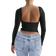 Shein Sexy Backless Long Sleeve Top