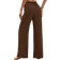 Shein Vacation Casual Solid Color Drawstring Waist Straight Leg Pants