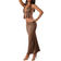 Shein High Slit Hem Halter Neck Crop Top Set - Solid Color