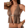 Shein High Slit Hem Halter Neck Crop Top Set - Solid Color
