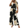 Shein Womens Holiday Casual Floral Printed Batwing Sleeve Shirt And Long Pants TwoPiece Set