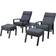Sunfun Relaxset Vormedal Fåtöljer +1 Bord +2 Fotpallar Svart Loungeset, 1 Bord inkl. 2 Stolar