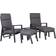Sunfun Relaxset Vormedal Fåtöljer +1 Bord +2 Fotpallar Svart Loungeset, 1 Bord inkl. 2 Stolar
