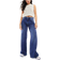 Pull&Bear High Rise Wide Leg Jean - Dark Blue