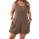 Shein Plus Women Summer Solid Color Crew Neck Dual Pocket Casual Jumpsuit