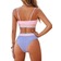 Cupshe Pink V-Wire Bikini Top & Purple High-Rise Bottoms Set