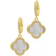 Adornia Crystal Halo Clover Hoop Earrings in Gold