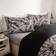 OHS Tropical Leaf Duvet Cover White, Black (200x200cm)