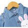 Shein Infant Girls Casual Versatile Washed Blue Denim Dress With Cartoon Graphic Printed Hem Ruffles Autumn Winter New Arrival
