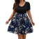 Shein Plus Vacation Casual ColorBlock Floral Print Short Sleeve Dress